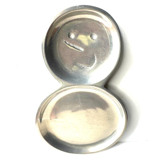 Home Accents Divided 2 Section Snowman Cookie Snack Sweets Tray Heavy Metal - Picture 2 of 6